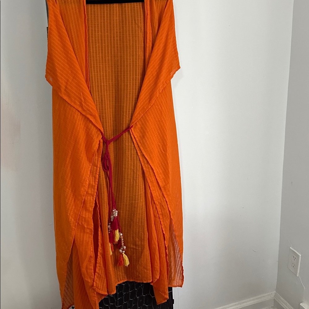 Steve Madden Orange Sheer Cover-Up